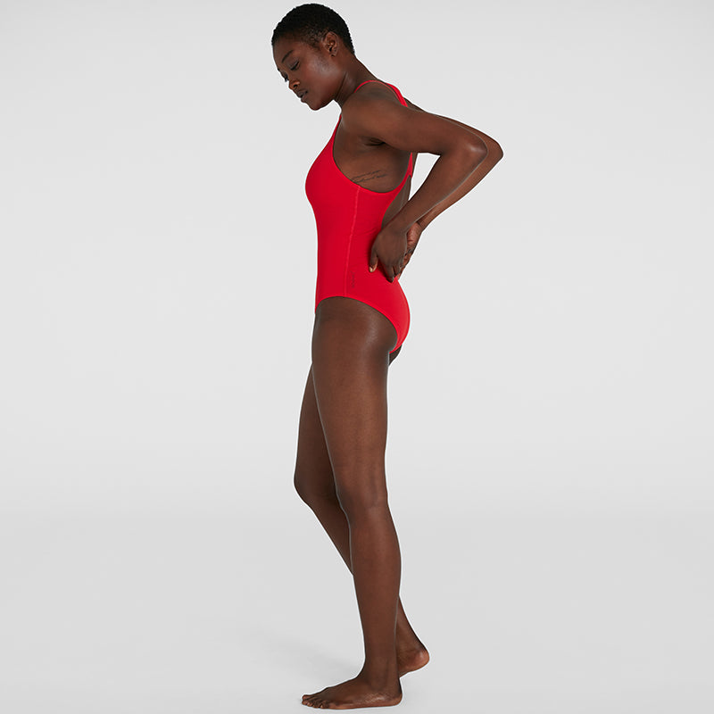 Speedo Essential Endurance Plus Medalist Swimsuit Red – Aqua Swim