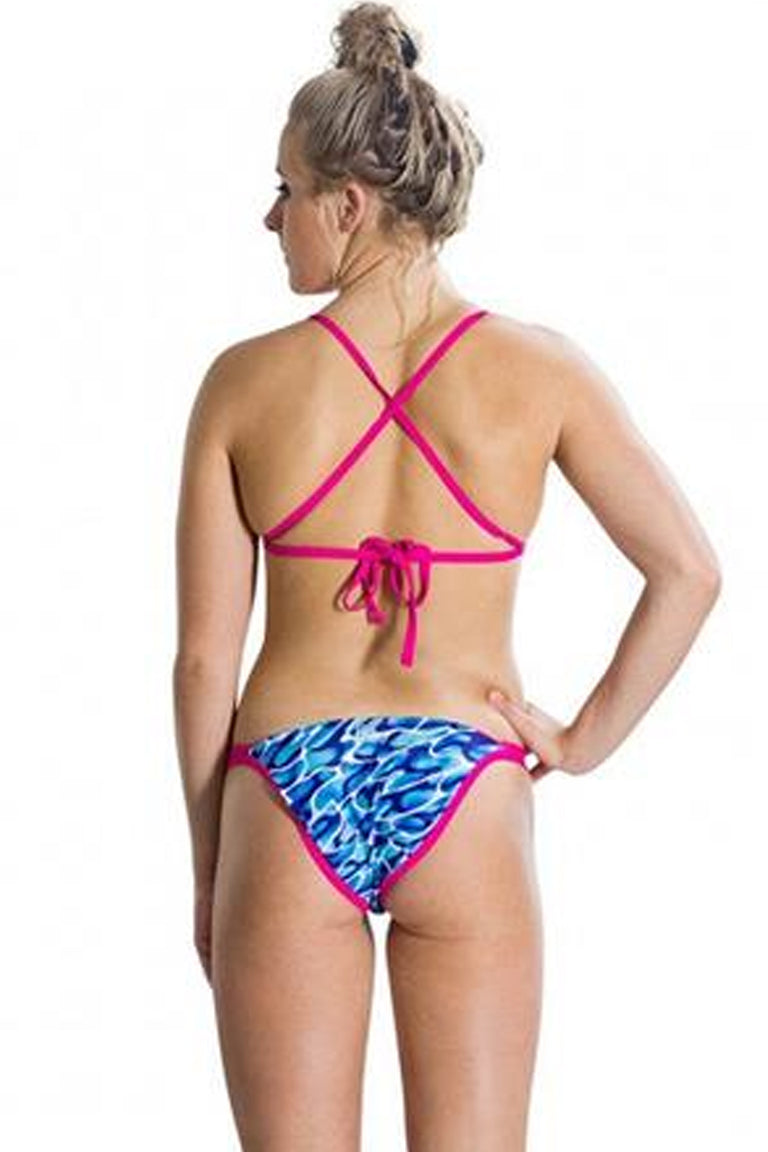 Speedo Flipturns Flip Reverse Two Piece Swimsuit Pink Blue Aqua