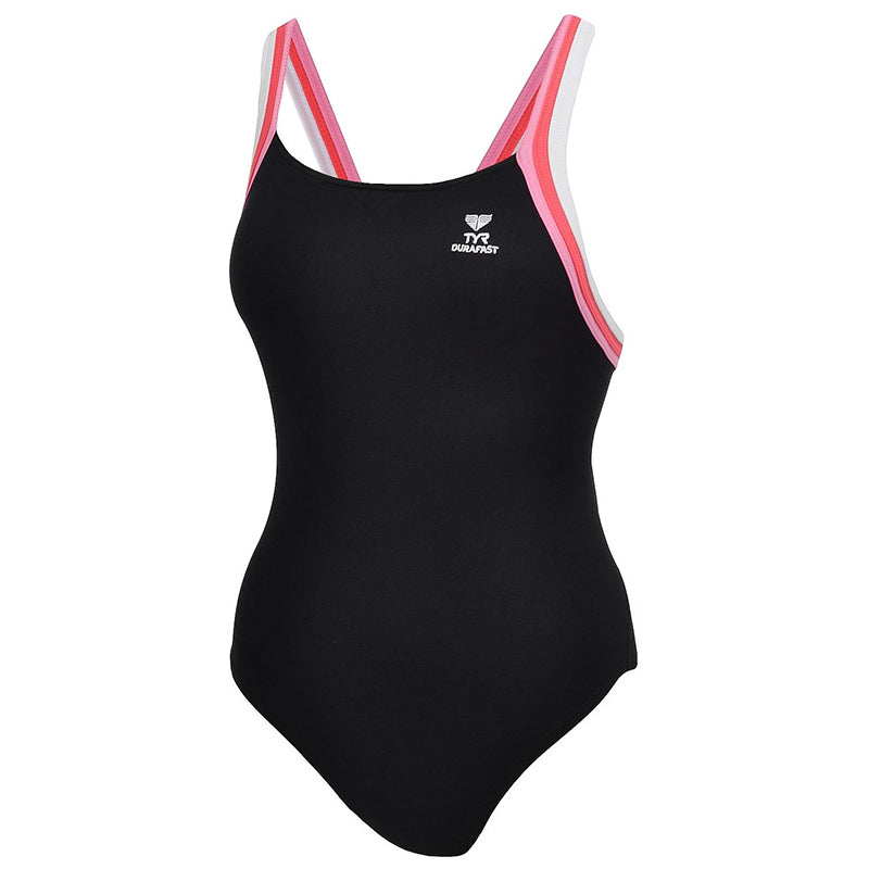 TYR - Tricolor H-Back Ladies Swimsuit - Black/Pink – Aqua Swim Supplies