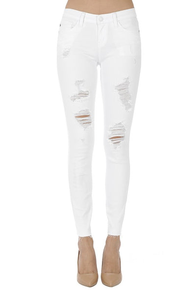 Judy Blue White Destroyed Skinny Jean – Leopard Grove
