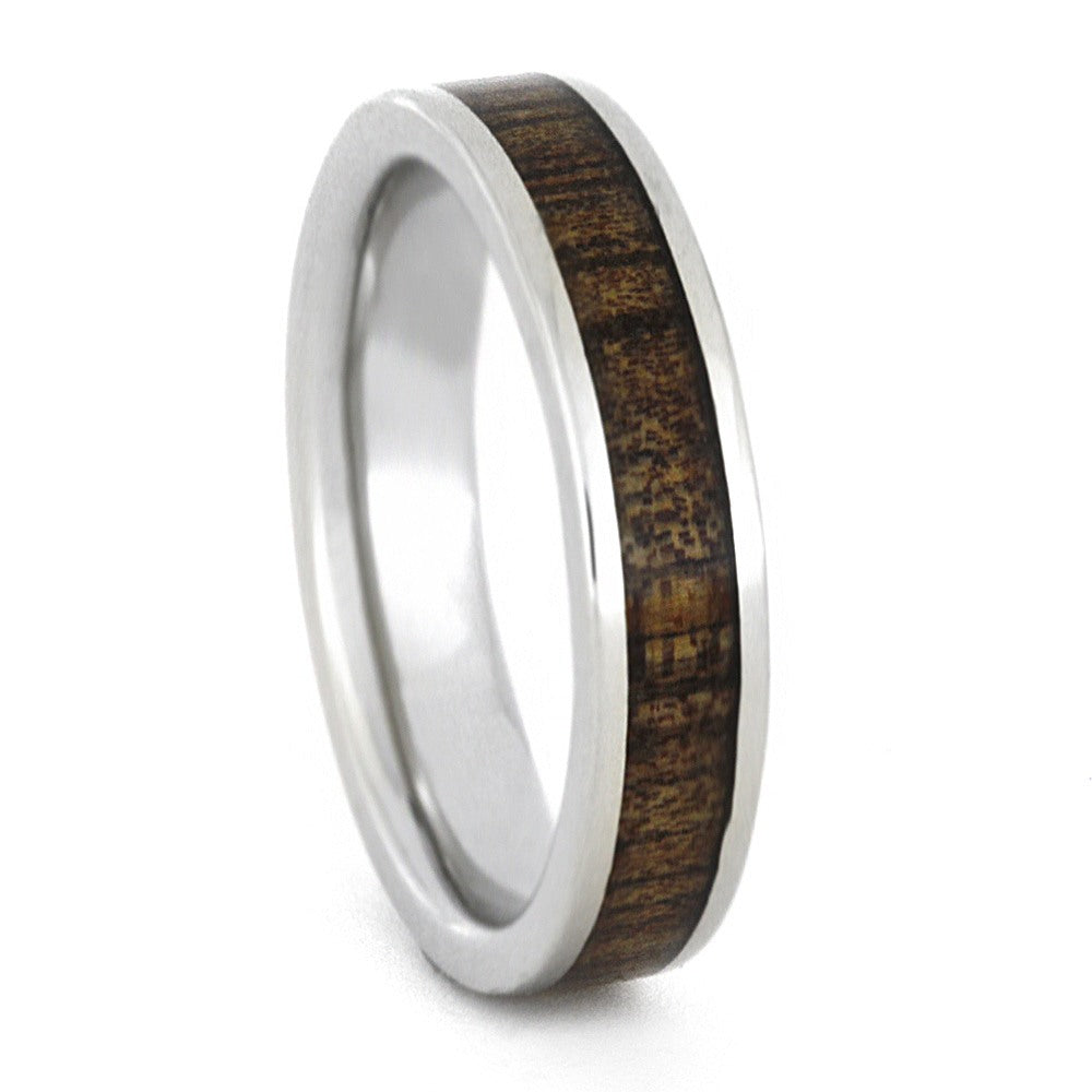  Celtic  Ring  Wood Wedding  Band  in 14k White Gold Jewelry 