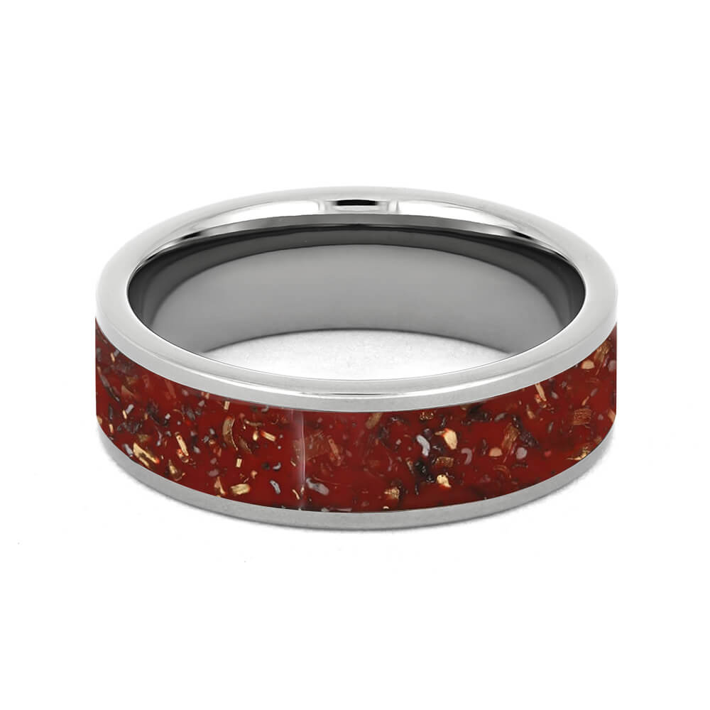 Red Stardust™ Men's Wedding Band In Titanium | Jewelry by Johan