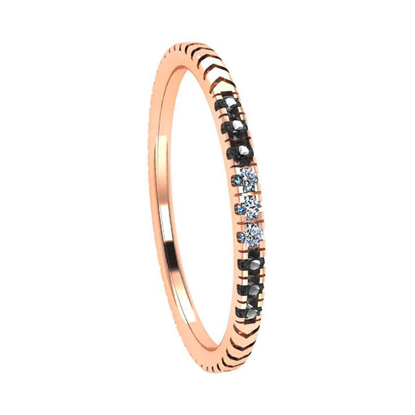 Unique Diamond Wedding Band in 14k Rose Gold - Jewelry by Johan