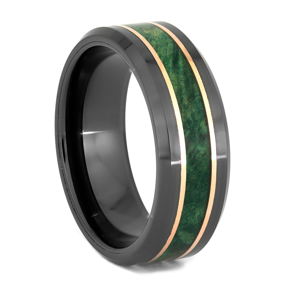 Manly Deer Antler Wedding Band With Ironwood Jewelry By Johan