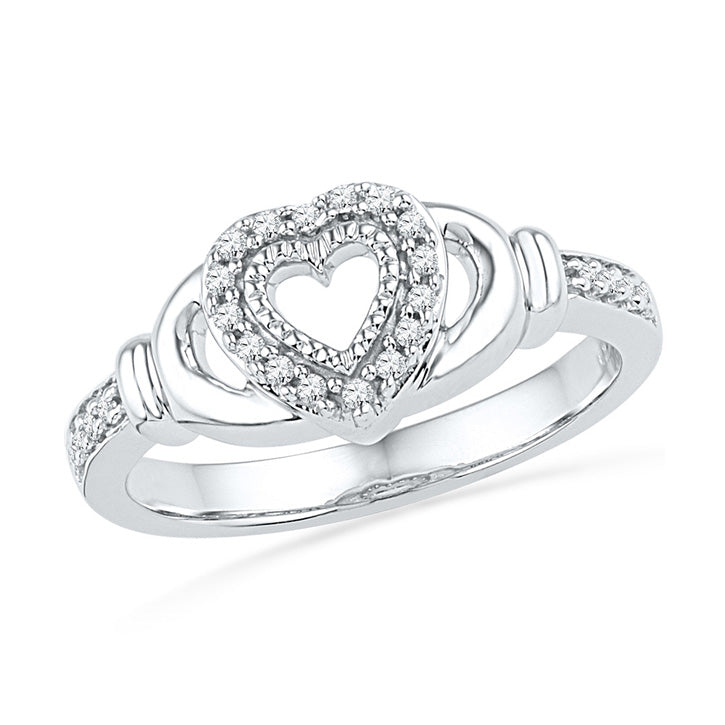 Heart Ring 1/5 ct tw Diamonds Sterling Silver