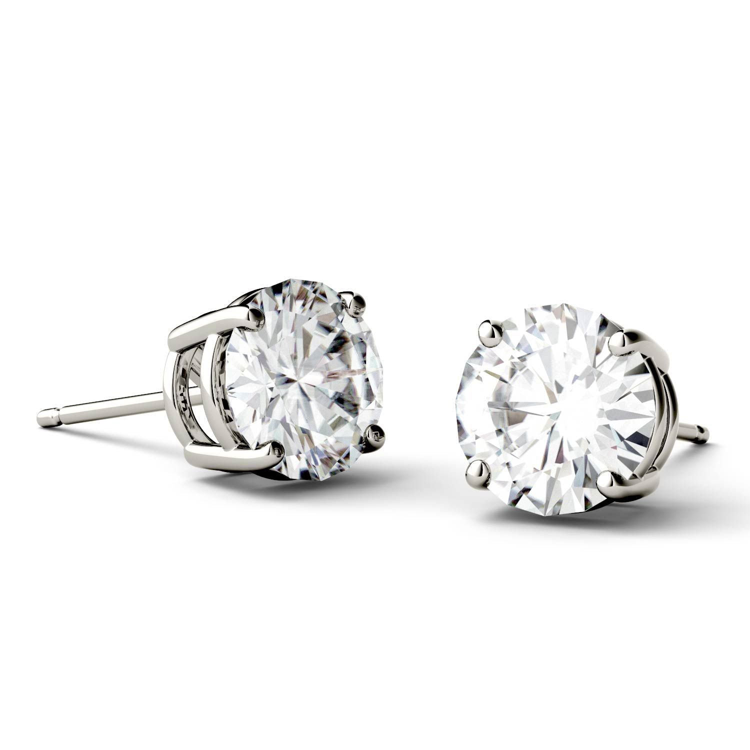 3 Carat TW Charles & Colvard Moissanite Stud Earrings | Jewelry by Johan