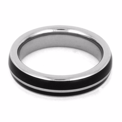 Brazilian Wood Wedding Band with Titanium-2230 - Jewelry by Johan