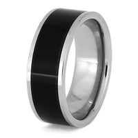 Vinyl LP Record Ring in Wide Polished Titanium | Jewelry by Johan