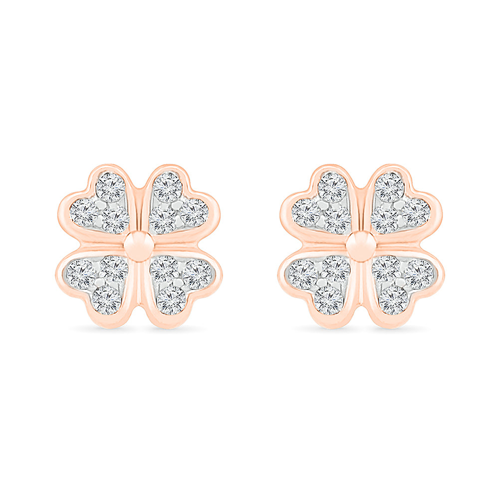 four leaf clover diamond earrings