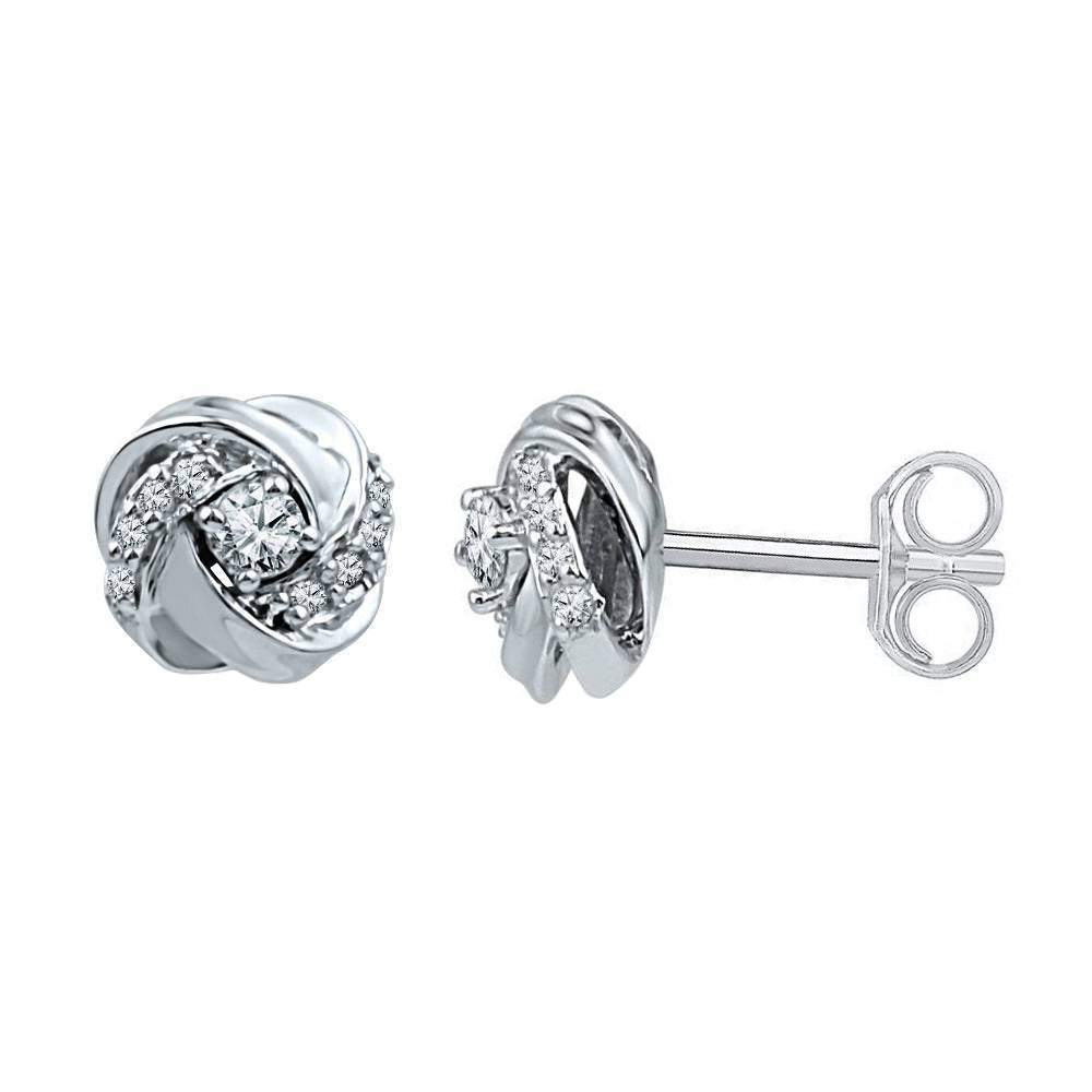 diamond knot stud earrings