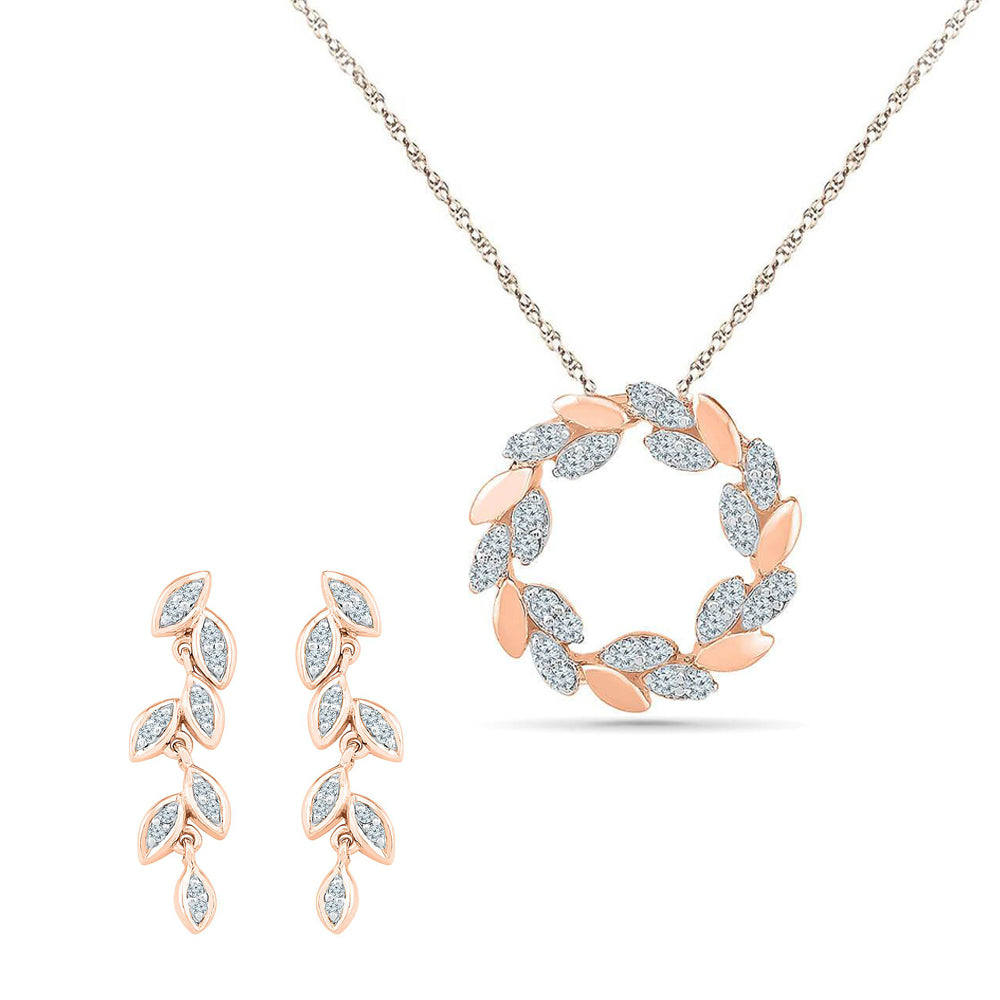 Teardrop Diamond Necklace & Dangle Earrings Gift Set