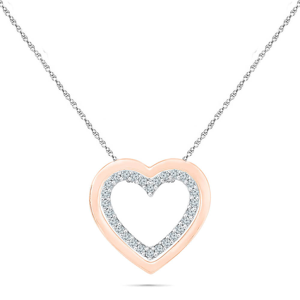 Swirly Diamond Heart Necklace | Jewelry by Johan - Jewelry by Johan