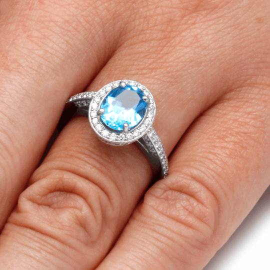 american swiss blue diamond rings