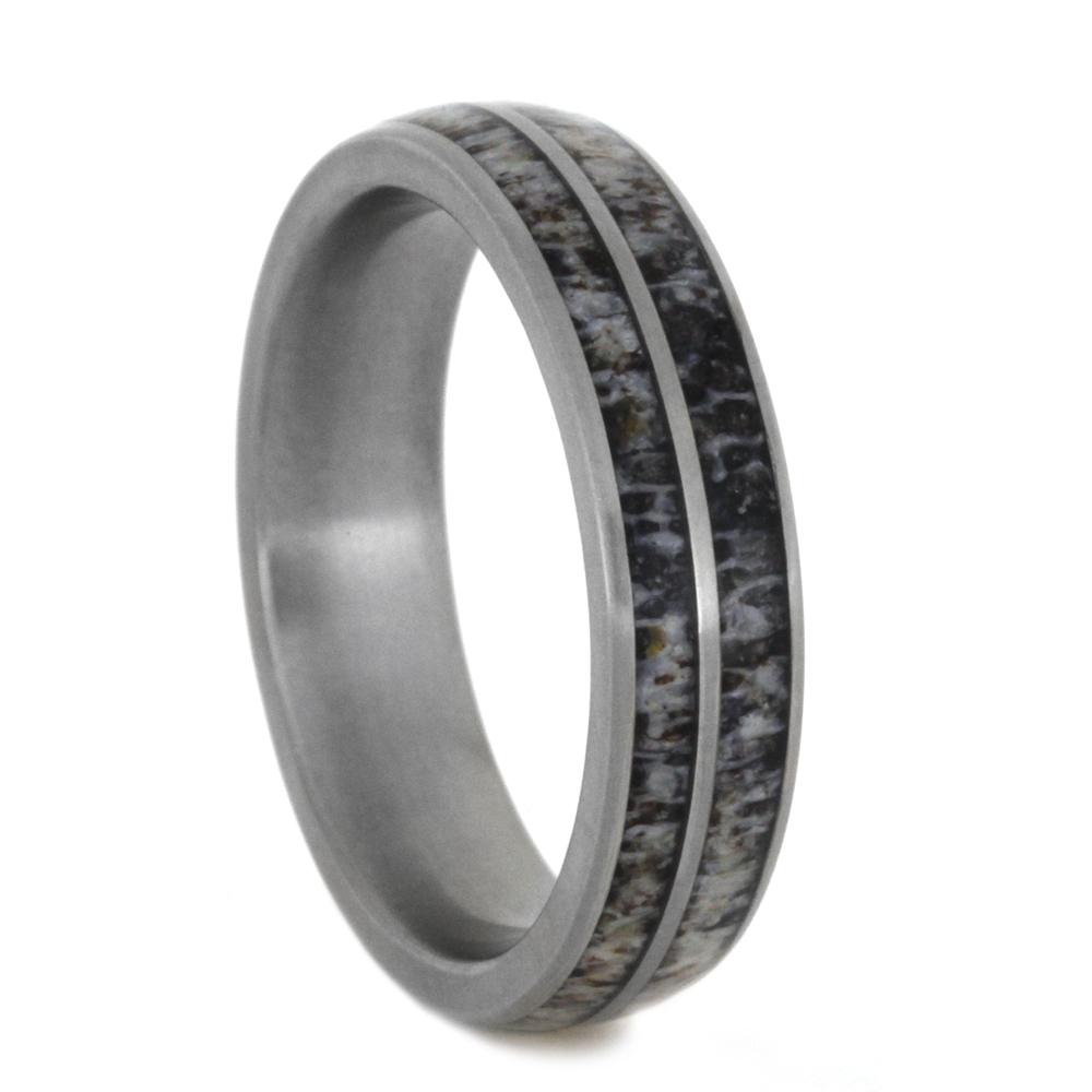 Natural Deer Antler Wedding Band for Women-2788 - Jewelry by Johan