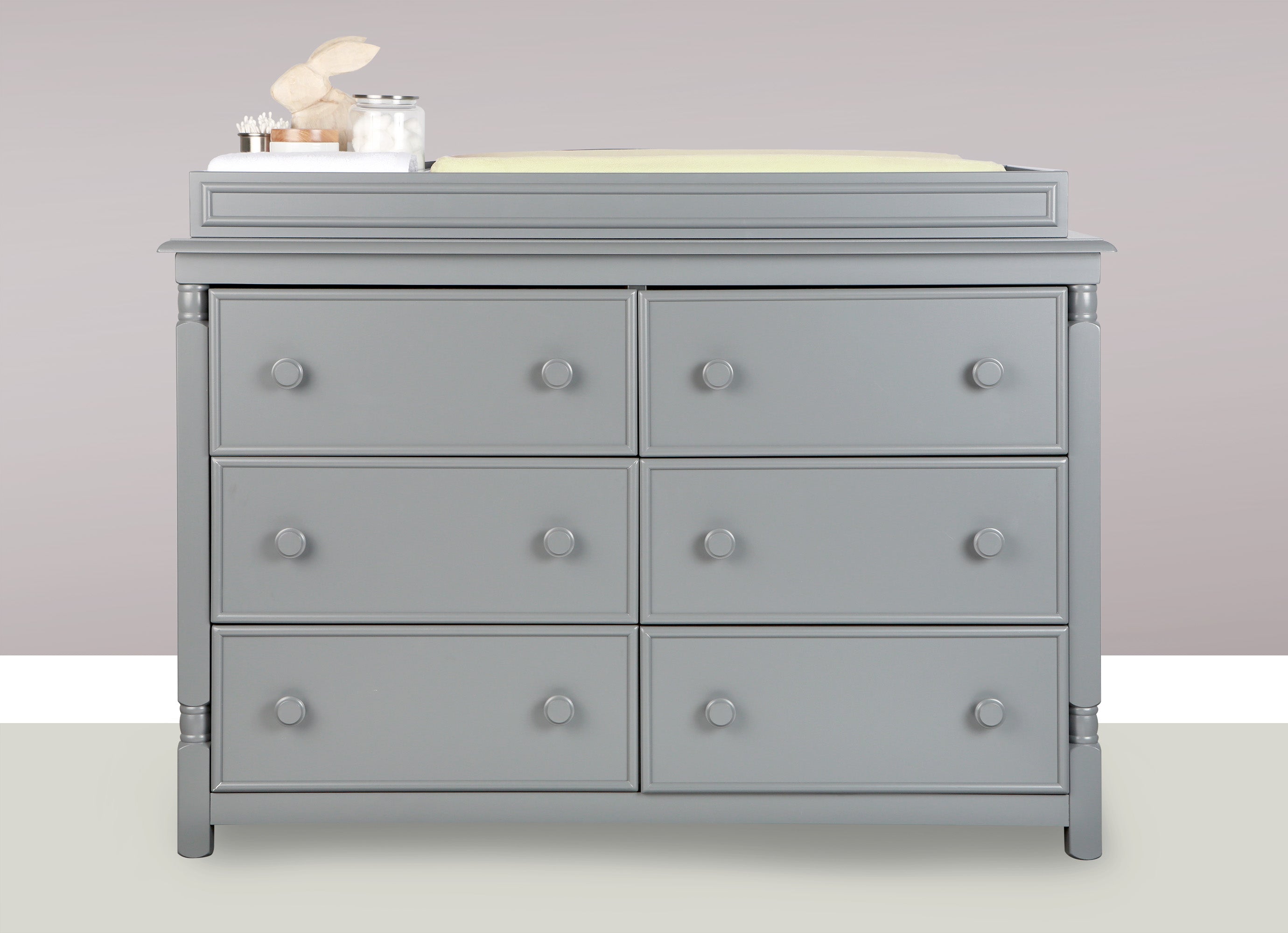 Zola Double Dresser Changer Topper In Twilight Gray Karla Dubois