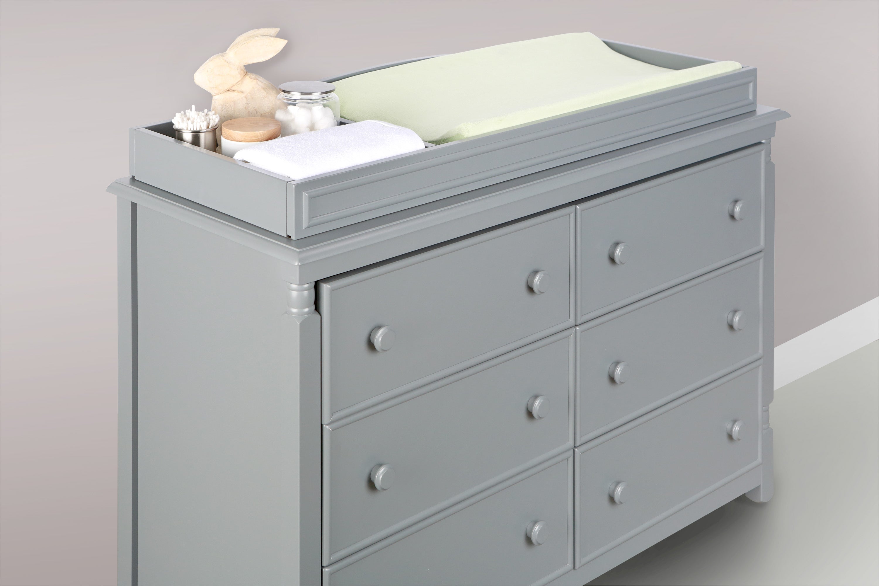 Zola Double Dresser Changer Topper In Twilight Gray Karla Dubois