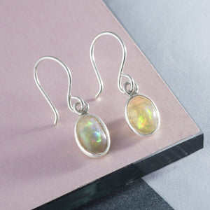
            
                Load image into Gallery viewer, Sterling Silver Welo Opal Drop Earrings
            
        