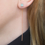 Gold Amethyst Threader Earrings