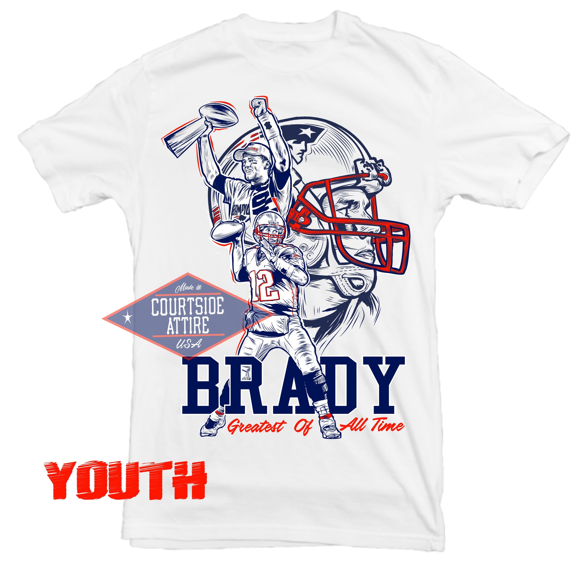 Youth Tom Brady G.O.A.T Shirt Patriots 