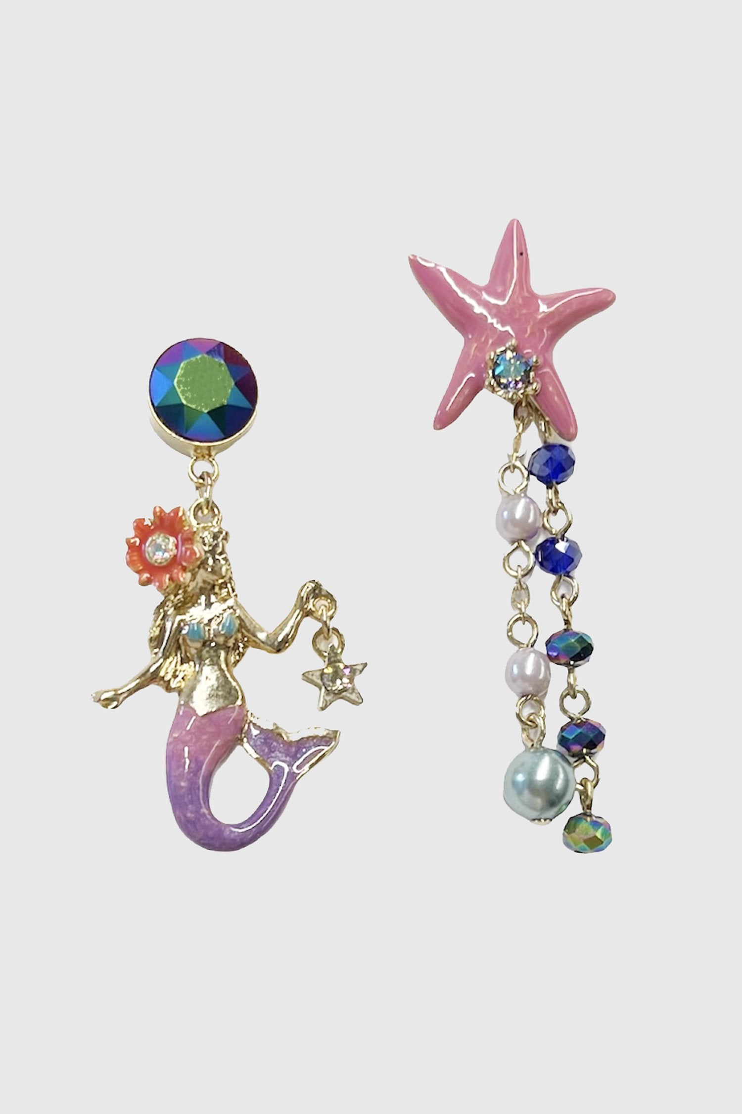 Mermaid and Starfish Earrings