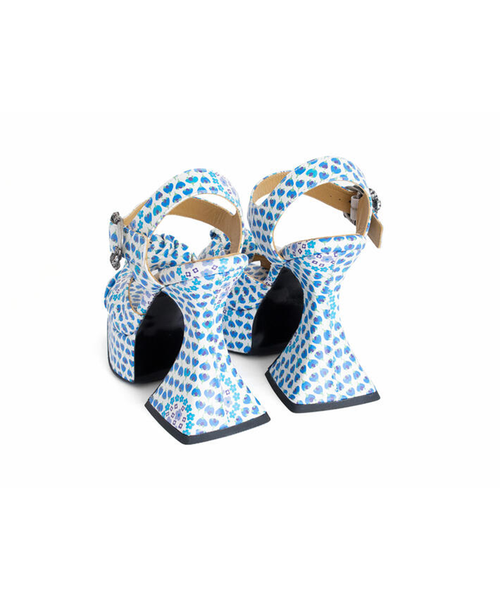 Anna Sui x John Fluevog Ring Around the Rosie Munster Heel Turquoise