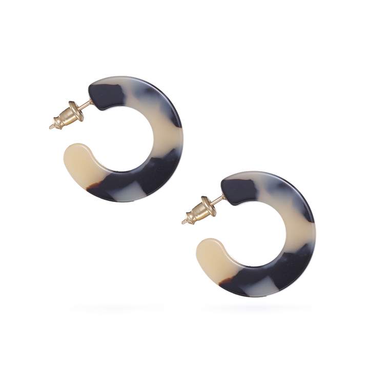 Goodie Hoops - Beige Tortise