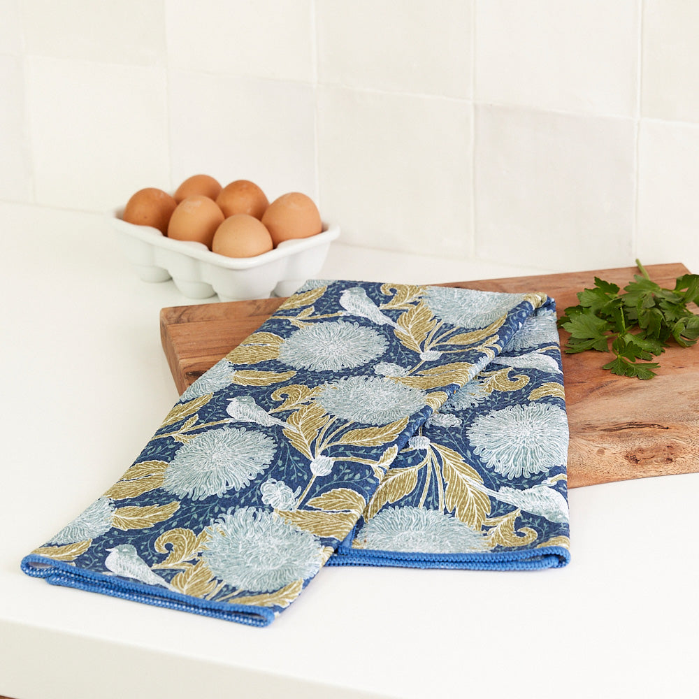 Lemon Slices Blu Kitchen Tea Towel – rockflowerpaper LLC