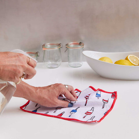 Eco Friendly Kitchen Dish Cloths in Green Herbs Pattern – rockflowerpaper  LLC