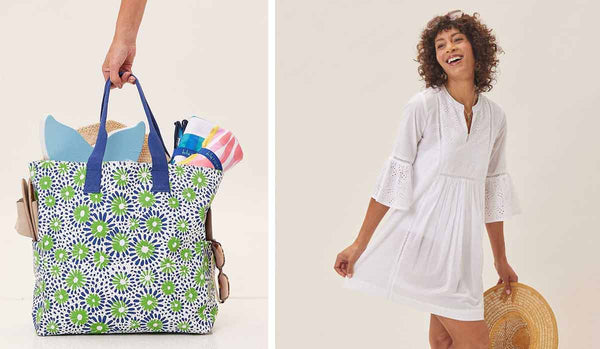 beach tote and swim cover up