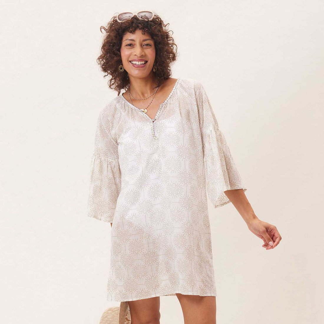 Breezy White Eyelet Beach Cover Up Shirt – rockflowerpaper LLC