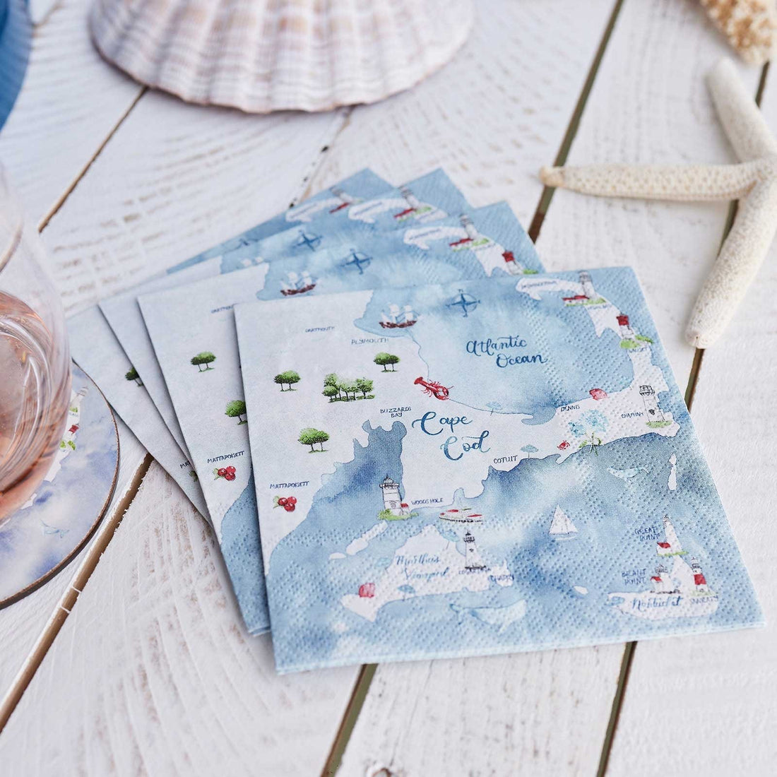 Home Treasures Riley Cocktail Napkins - Set of 6 (Available in 3 Colors)