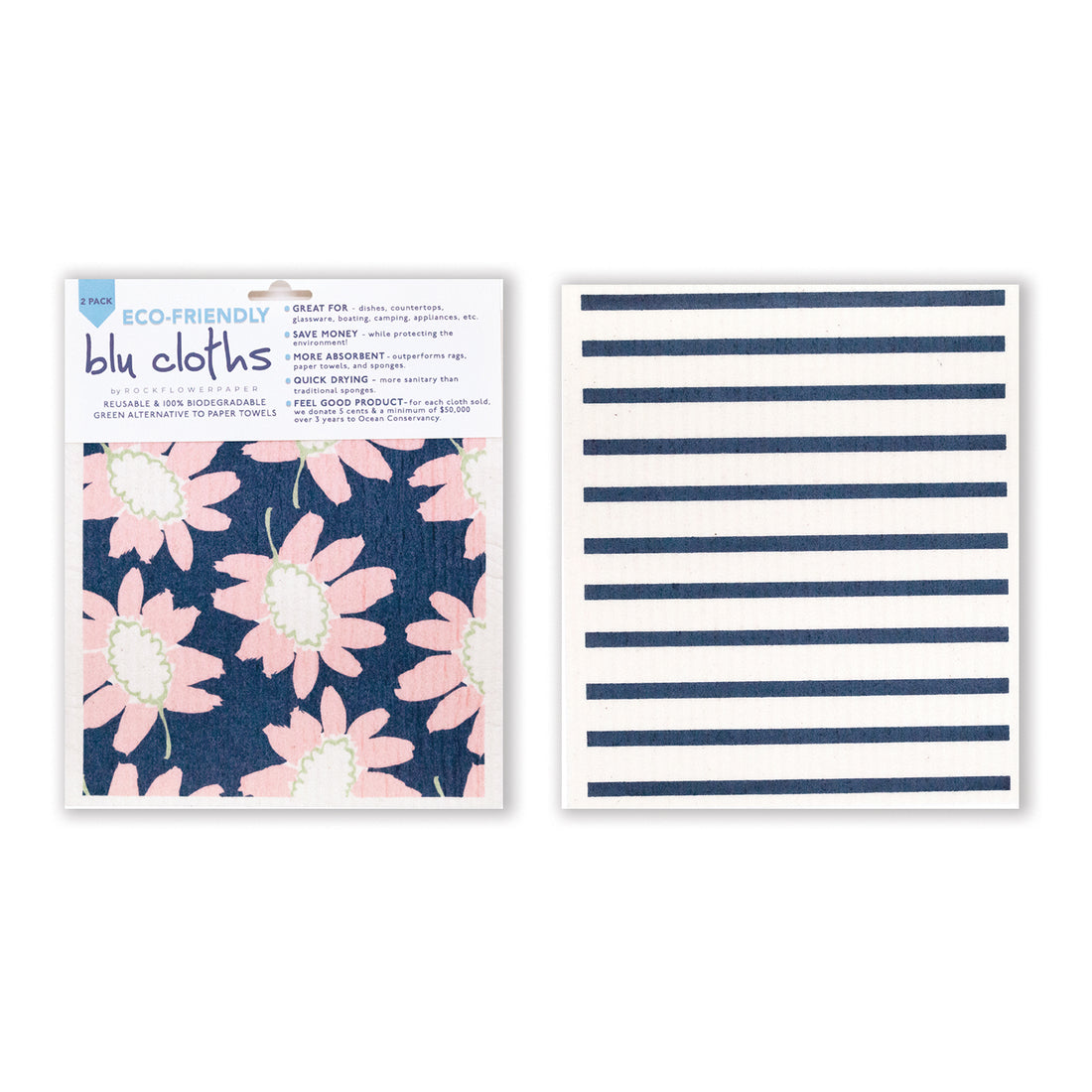 Artichokes Eco-Friendly blu Sponge Cloth - Set of 2