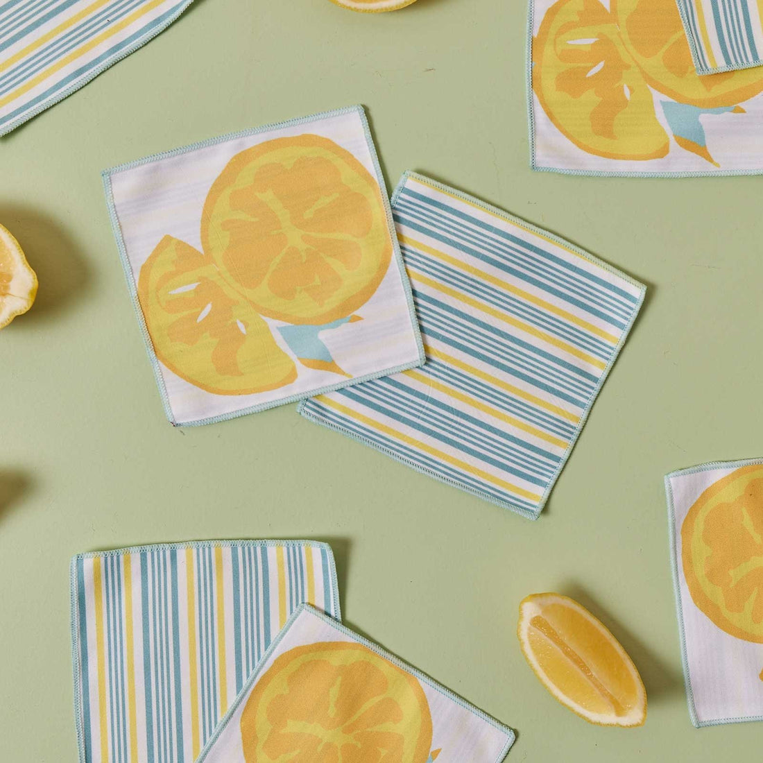 Lemon Slices blu Kitchen Dish Cloths (Set of 3) – rockflowerpaper LLC