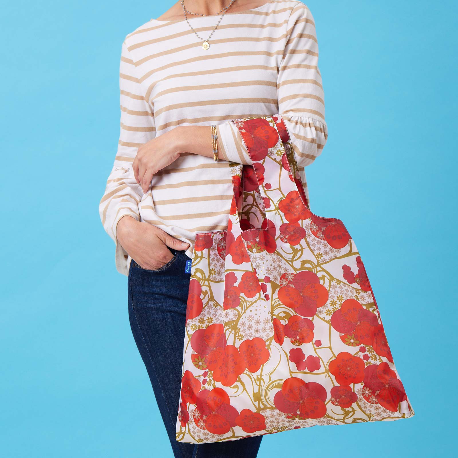 Kintsugi Blu Bag Reusable Shopping Bag Machine Washable – rockflowerpaper LLC