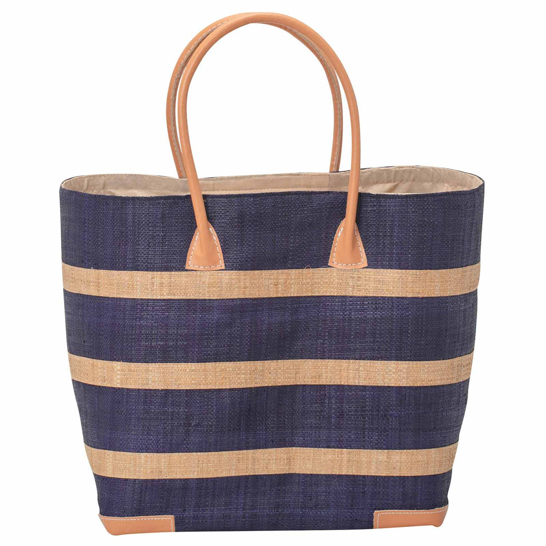 Raffia mini tote bag with leather handles