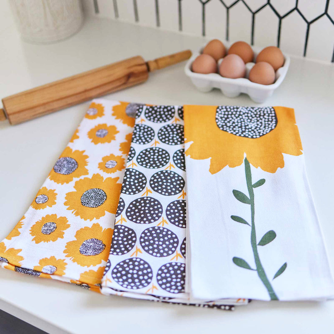 Hand Painted Linen Kitchen Towels & Napkins – Easy DIY Project