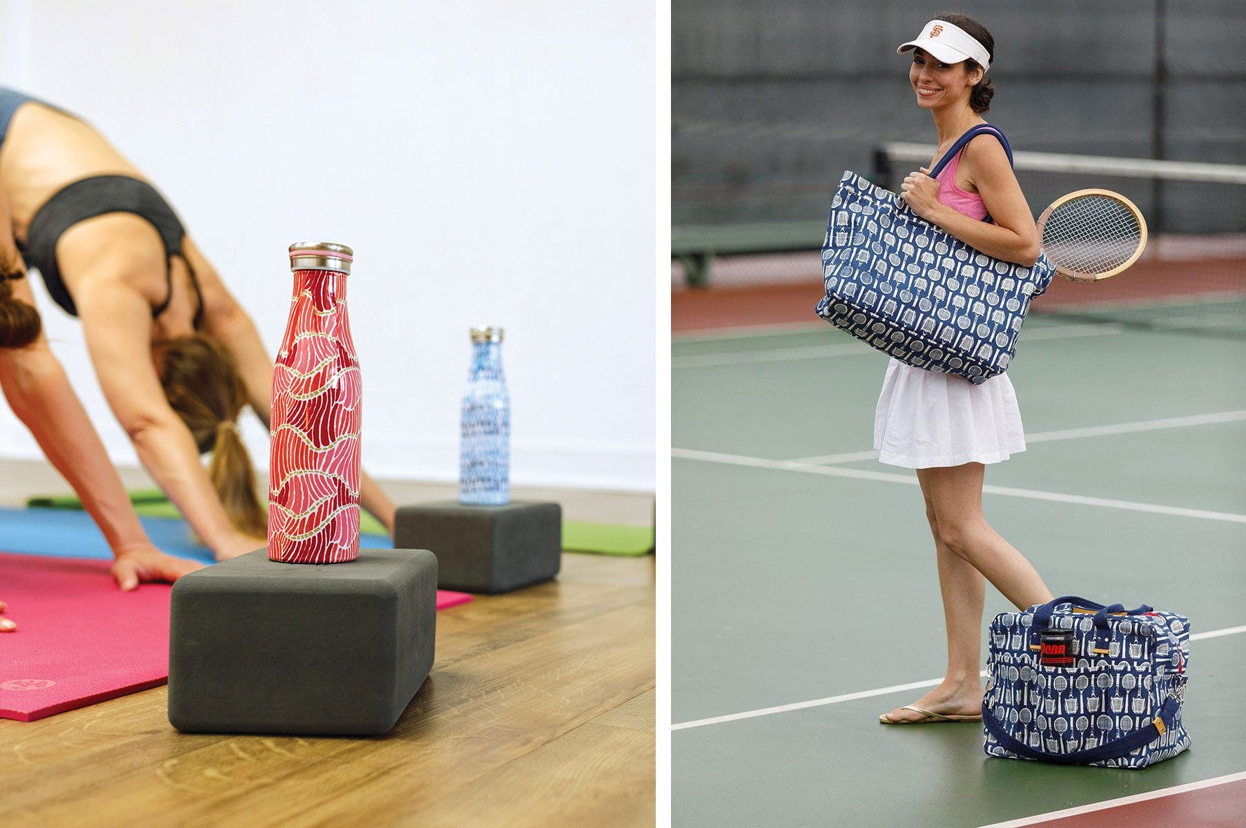 get fit in the new year - reusable blu bottle at yoga class