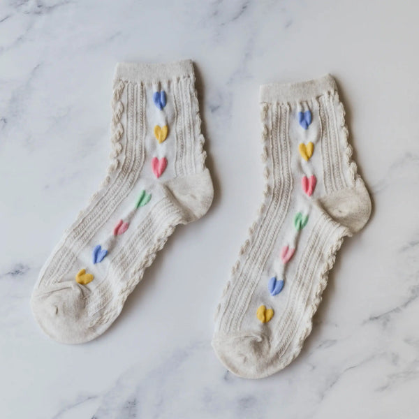 Pastel Heart Socks - Proper