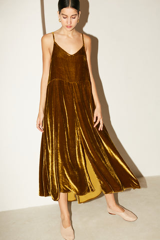 Oro Silk Velvet Mini Slip Dress – DATURA