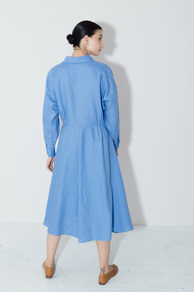 Empyrean Linen Long Shirt Dress – DATURA