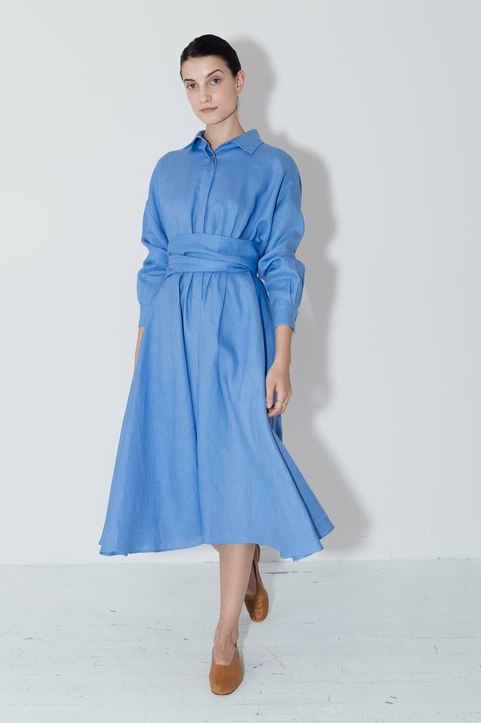 Empyrean Linen Long Shirt Dress – DATURA