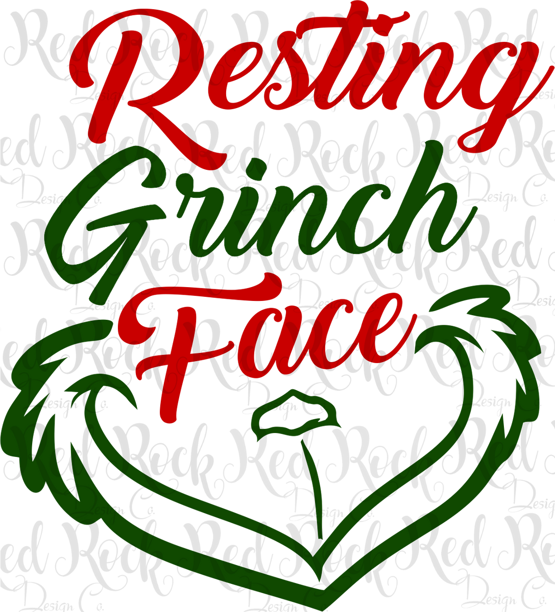 Resting Grinch Face Red Rock Design Co 5735