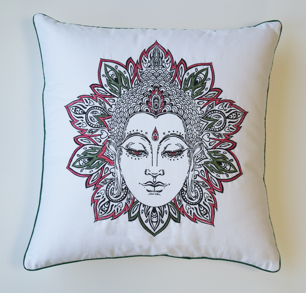 Buddha embroidered cushion cover 16