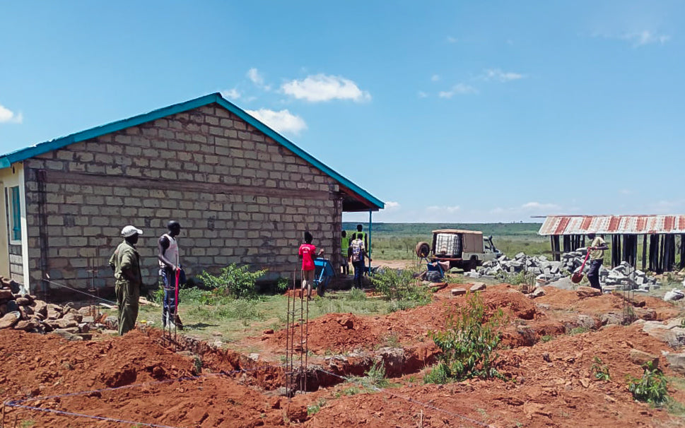Gigi Cares Social Good Initiative - the construction of a new classroom began for the Morijo Primary School in Northern Kenya. Shop Small with the power to do social good.
