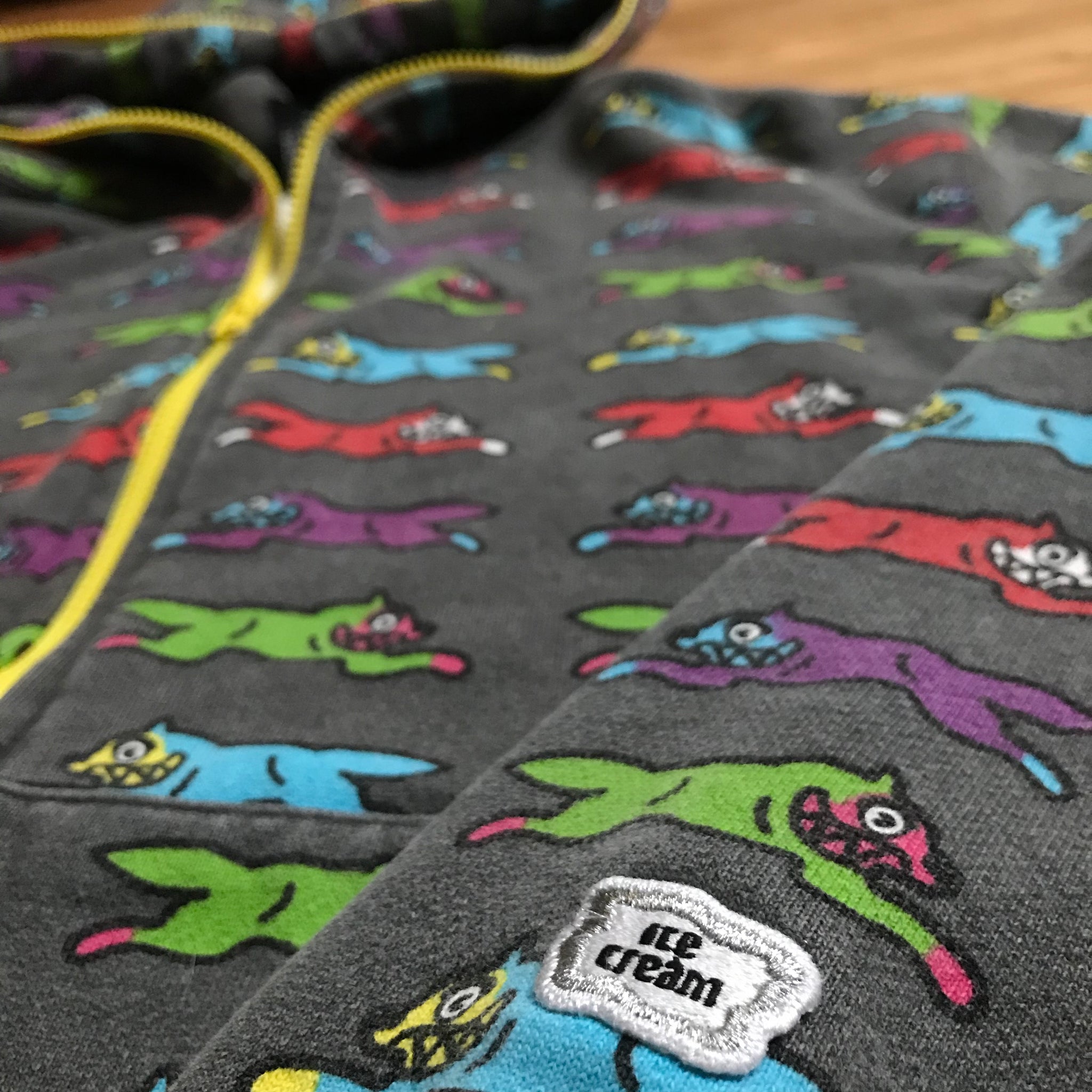 ice cream running dog hoodie