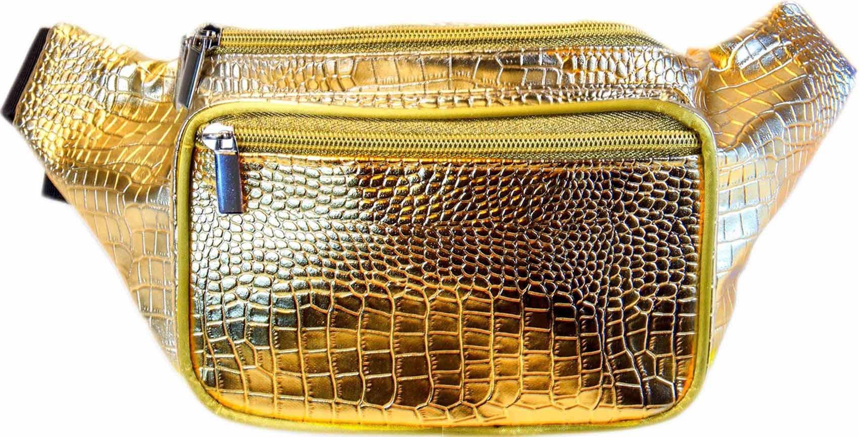 gold fanny pack