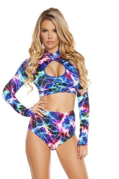 rave long sleeve crop top