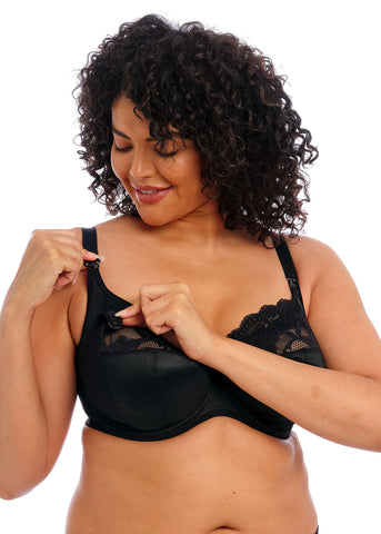 Molly Nursing Bra Black worn by model front view