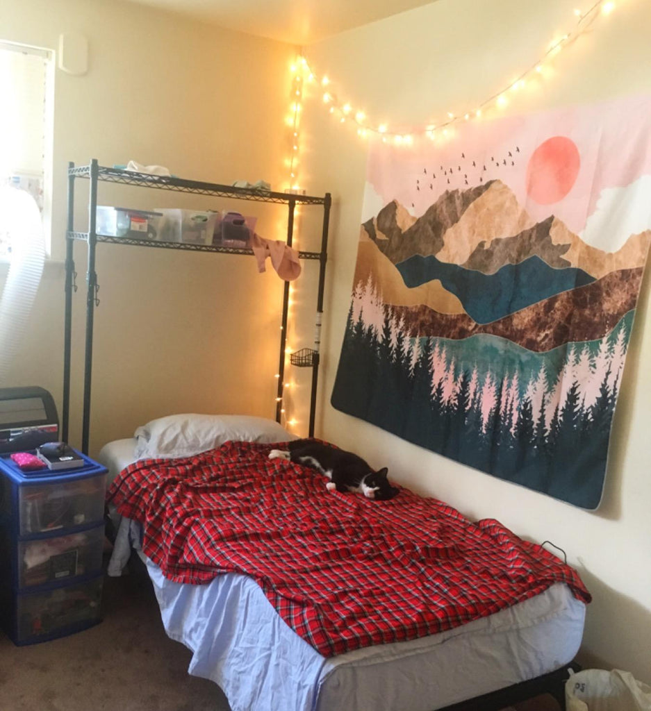 Red Sun Peak Aesthetic Wall Tapestry Pyhq