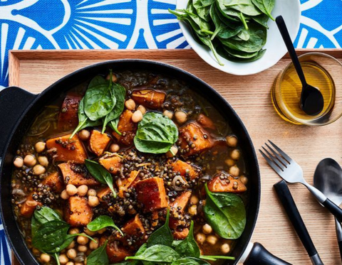 Lentil, Sweet Potato + Chickpea Stew